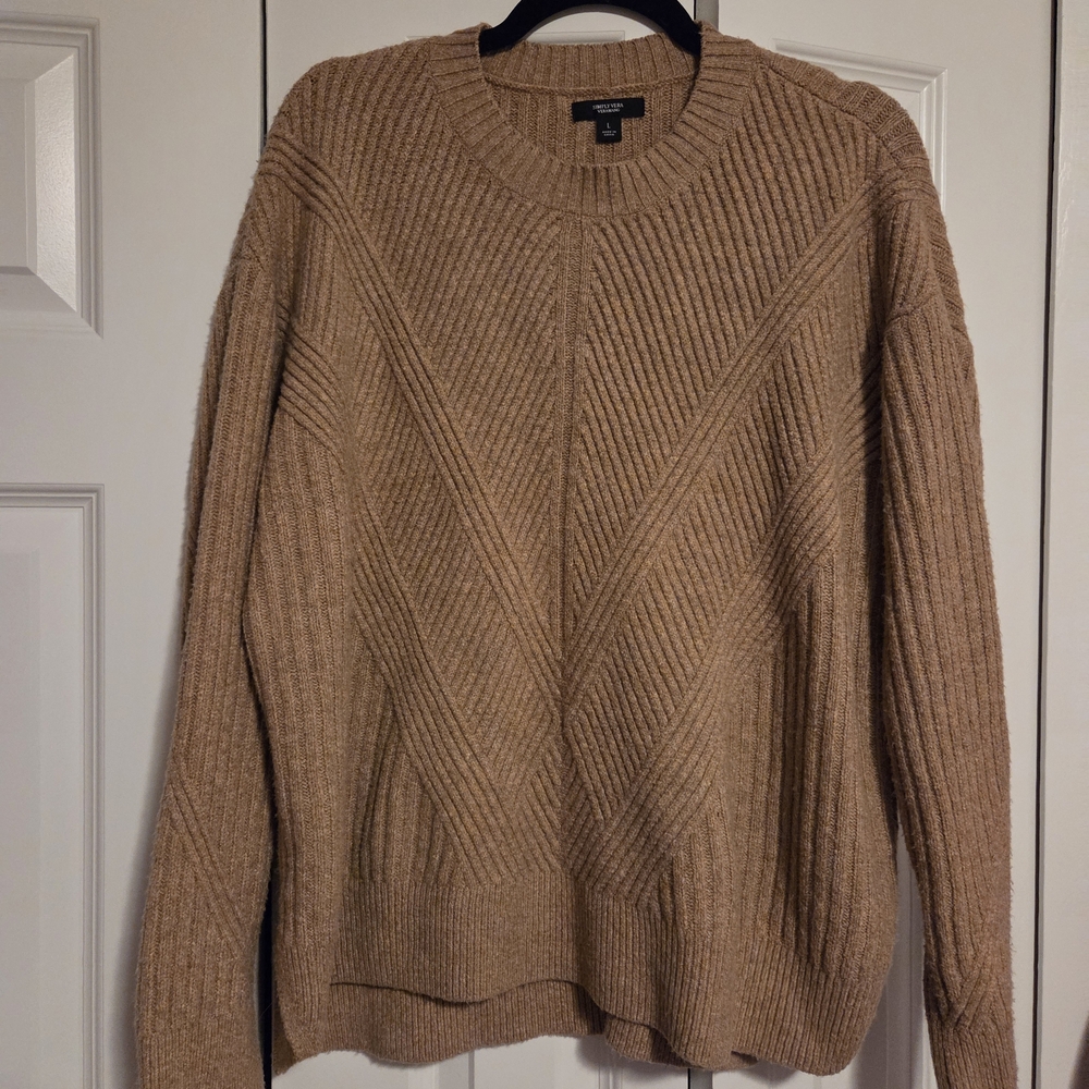 Simply Vera Vera Wang Women's Brown Crewneck Sweater